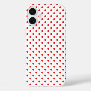 Klassiek rood klein stippenpatroon iPhone 16 plus hoesje