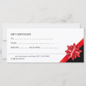 Klassiek rood lint cadeaubon (Achterkant)