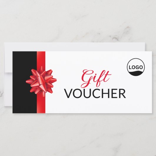 Klassiek rood lint cadeaubon (Voorkant)