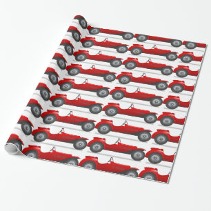 Klassiek rood looppapier met retro Classic Red Rac Cadeaupapier