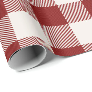 klassiek rood op wit of ELKE kleur gingham plaid Cadeaupapier