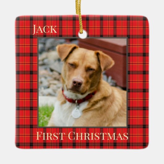 Klassiek rood patroon keramisch ornament (Voorkant)