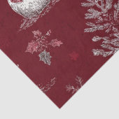 Klassiek rood toile Kerstmis botanisch - Sneeuwman Tissuepapier (Detail)