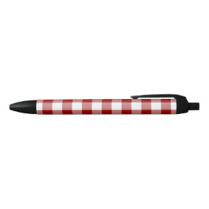 Klassiek rood wit buffel vinkt patroonpatroon zwarte inkt pen