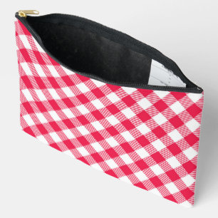 Klassiek rood-wit geruit patroon rustiek etui