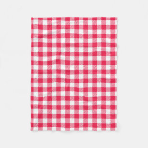 Klassiek rood-wit geruit patroon rustiek fleece deken