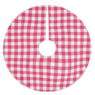 Klassiek rood-wit geruit patroon rustiek kerstboom rok