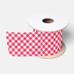 Klassiek rood-wit geruit patroon rustiek lint