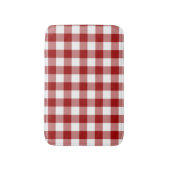 Klassiek rood wit gingham geruite patroon badmat (Voorkant Verticaal)