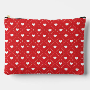 Klassiek Rood Wit Hart Geometrisch Raster Etui