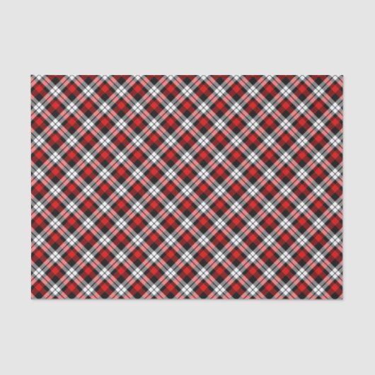 Klassiek rood wit zwart geruite check patroon tissuepapier (Voorkant)