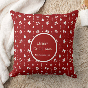 Klassiek rood-witte kerststolp van gemberkoek kussen