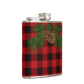 Klassiek rood zwart plaid patroon pinecone heupfles (Rechts)