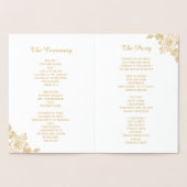 Klassiek Roos Floral Real Gold Foil Weddenprogramm Folie Kaarten (Binnen)