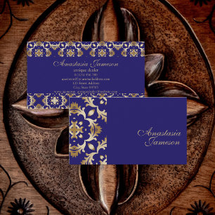 Klassiek Royal Blue Gold Elegant  Antiek Visitekaartje