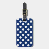 Klassiek Royal Blue White Polka Dot Pattern Bagagelabel (Voorkant verticaal)