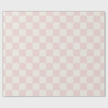 Klassiek roze en crème diagonaal geruit inpakpapie