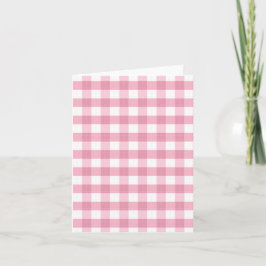 Klassiek roze geruit patroon notitiekaartje