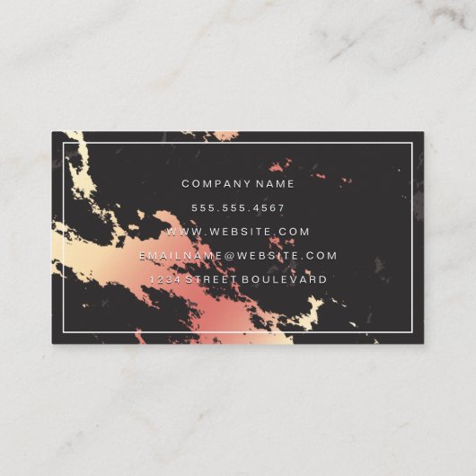 Klassiek roze goud marmer visitekaartje (Achterkant)