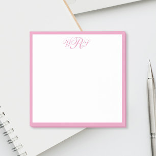 Klassiek Roze Monogram Post-it® Notes