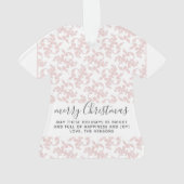 Klassiek roze Rococo Merry-kerstscript Ornament (achterkant)