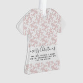 Klassiek roze Rococo Merry-kerstscript Ornament (voorkant)