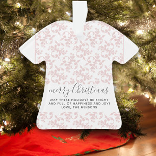 Klassiek Roze Rococo Prettig Kerstschrift Ornament