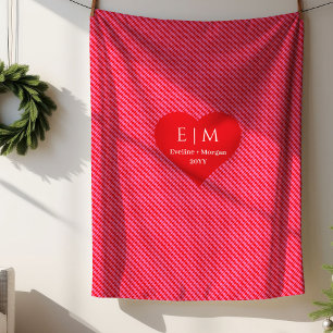 Klassiek roze rood hart gepersonaliseerd Valentijn Sherpa Deken