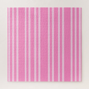 Klassiek roze wit streeppatroon legpuzzel