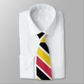 Klassiek roze zwart geel hoekig streeppatroon stropdas (Gebonden)