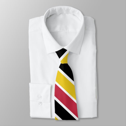 Klassiek roze zwart geel hoekig streeppatroon stropdas (Gebonden)