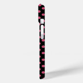Klassiek roze zwart polka-dot patroon Case-Mate iPhone case (Achterkant / Links)