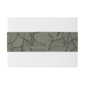 Klassiek Sage Monogram Elegant blad Patroon Uitnodigingen Wikkel (Achterkant Voorbeeld)