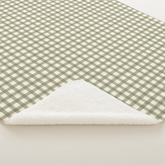 Klassiek salie Tartan Sherpa Deken
