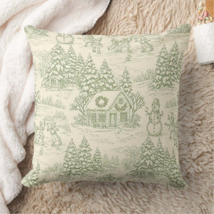 Klassiek salie winter platteland toilepatroon kussen