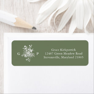 Klassiek Saliegroen Monogram Retouradres Etiket