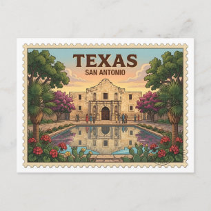Klassiek San Antonio Texas The Alamo Reis Briefkaart