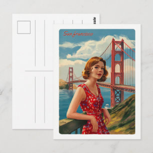Klassiek San Francisco, CA oude bus op weg cadeaus Briefkaart
