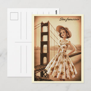 Klassiek San Francisco, CA oude bus op weg cadeaus Briefkaart