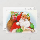 Klassiek Santa Afbeelding Feestdagenkaart (Voorkant / Achterkant)