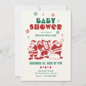 Klassiek Santa Winter baby shower Kaart (Voorkant)