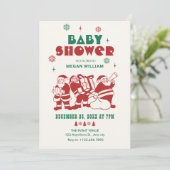 Klassiek Santa Winter baby shower Kaart (Staand voorkant)