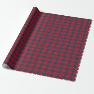 Klassiek scharlaken en marineblauw tartan geruit c cadeaupapier