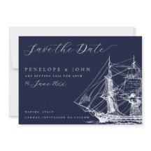 Klassiek scheepshuwelijk in marineblauw