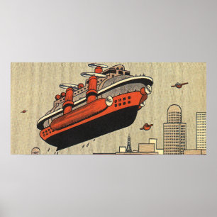 Klassiek scheepsmodel sciencefiction-cruiseschip m poster