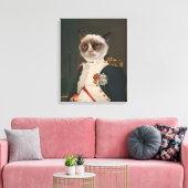 Klassiek schilderen met bruine kat canvas afdruk (Insitu (Woonkamer))