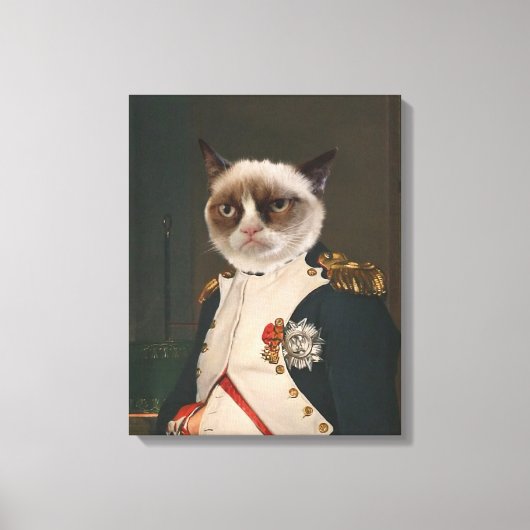 Klassiek schilderen met bruine kat canvas afdruk (Voorkant)