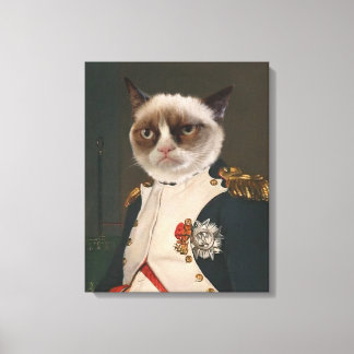 Klassiek schilderen met bruine kat canvas afdruk