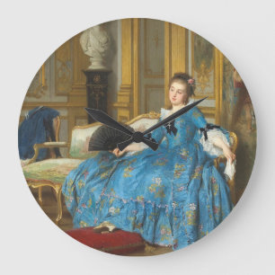  Klassiek schilderen van een meisje met een vacht Grote Klok