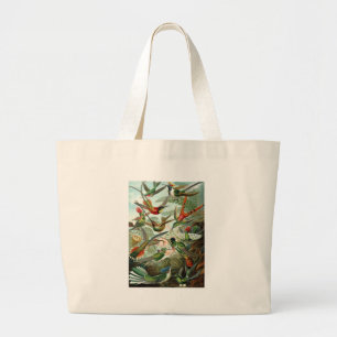 klassiek schilderij van vogel- en wildvogelsoorten grote tote bag